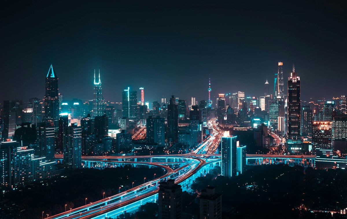 Shanghai skyline at night